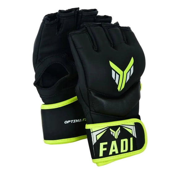 Matte Artificial Leather Mma Gloves By Fadi Sports For Adults in Black Color