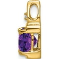 thumbnail image 2 of 14K Yellow Gold Amethyst And Diamond Pendant (Width 6) (Length 13.2) - Jbsp, 2 of 5
