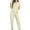 Beige, variant on KIHOUT Women's Milk Silk Solid Color Pajama Set Fashionable Casual Round Neck Short Leeve Loose Top and Pants Ladies 2PC Pajama Set