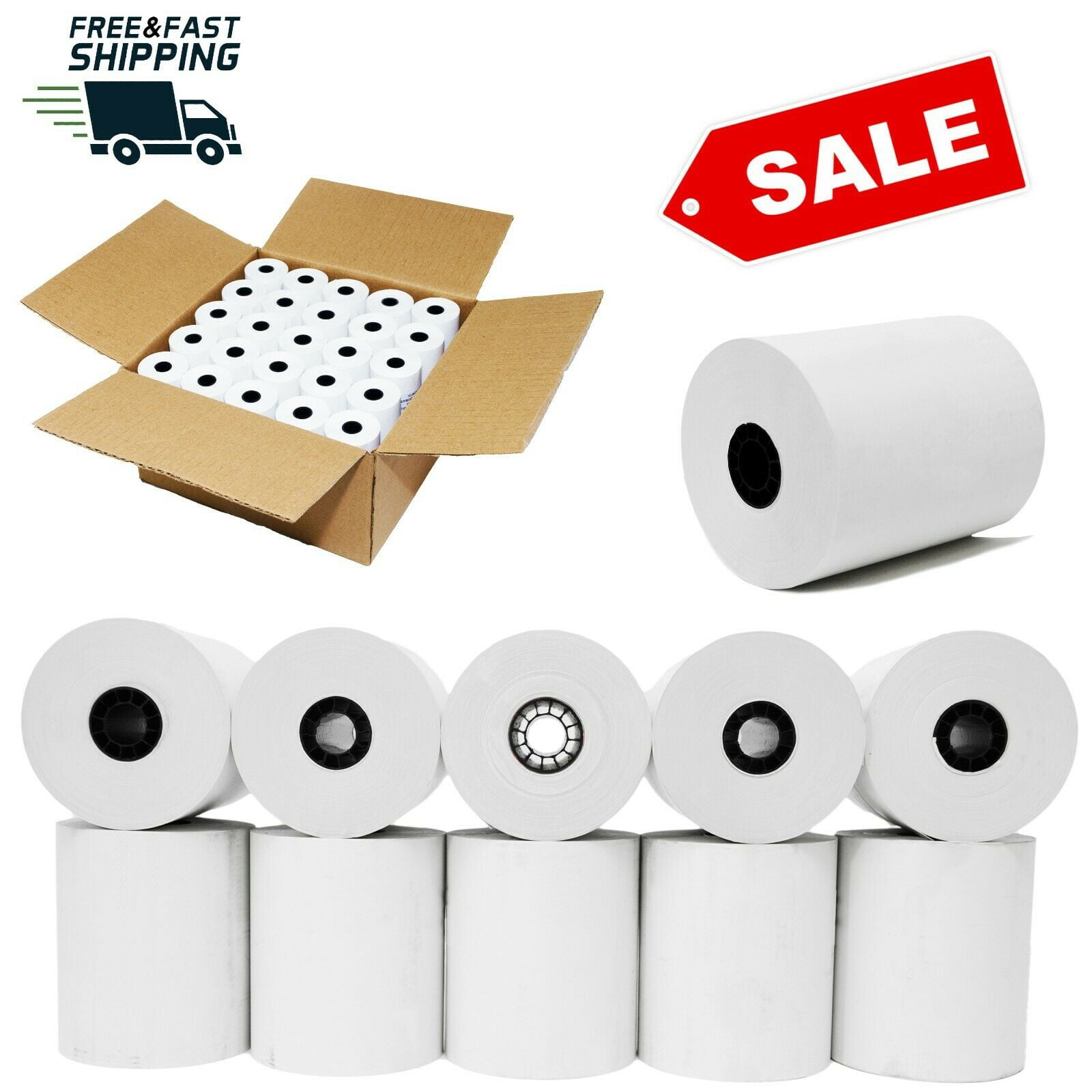 24 NEW ROLLS  ** FREE SHIPPING ** 2-1/4" x 230' THERMAL CASH REGISTER PAPER 