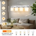 thumbnail image 4 of SineRise 4-Light Chrome Modern Bathroom Vanity Light with Milky White Glass Shades, 4 of 9