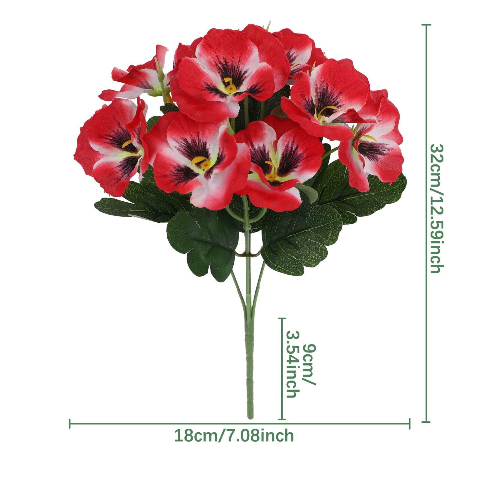 Darzheoy Artificial Pansy Flowers, UV Resistant Plastic Plants Fake Silk Faux Flowers for Outdoor Planters, Home Indoor Outside Garden Porch Window DIY Decoration