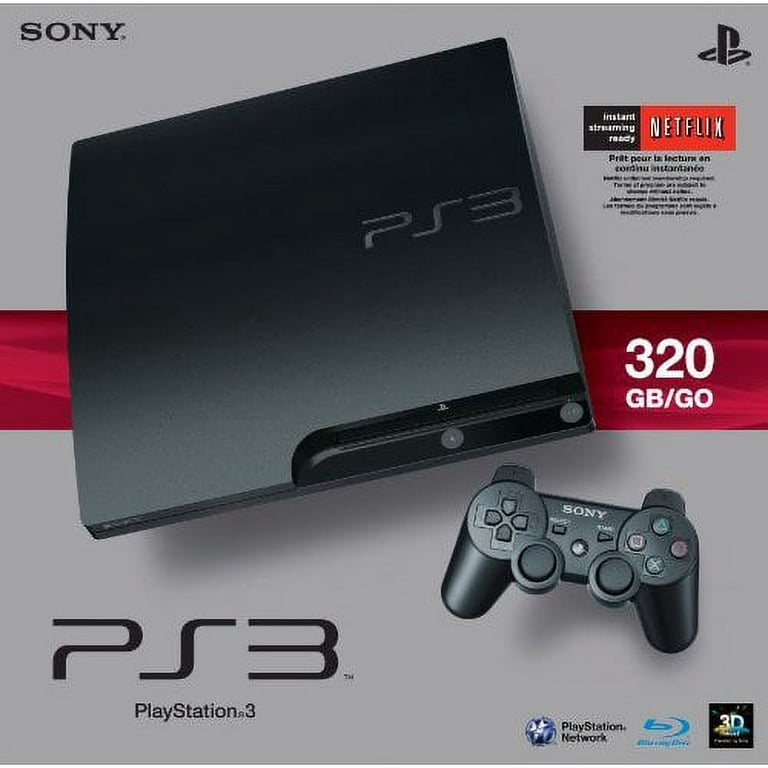 Restored Sony PlayStation 3 Slim 320 GB Charcoal Black Console (Refurbished)
