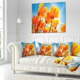 thumbnail image 2 of Designart Yellow Spring Flowers on Blue - Floral Throw Pillow - 16x16, 2 of 4
