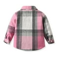 thumbnail image 3 of GYRATEDREAM Toddler Baby Boys Girls Plaid Flannel Shirt Jacket Kids Long Sleeve Lapel Button Down Shirts Fur-Lined Coat Children Fall Winter Tops Outwear Clothes Pink for 6 Months-14 Years, 3 of 4