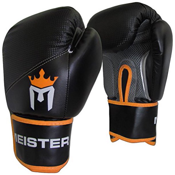 Meister 16 Ounce Boxing Gloves Black/Orange