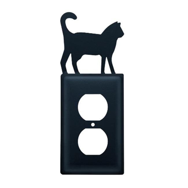 Village Wrought Iron EO-6 Cat Outlet Cover-Black