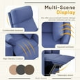 thumbnail image 3 of Homall 360° Swivel Nursery Recliner Power Swivel Rocker Recliner Chair with 2 Pillows Comfy High Back Adult Glider Rocker for Living Room,Loop Yarn Blue, 3 of 8