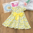 thumbnail image 2 of Godom Dresses for Kids Summer Dress Casual Print Short Sleeve Dresses Sundress Flower Girl Dress, 2 of 3