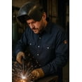 thumbnail image 5 of Flame Resistant FR Welding Shirt - 100% C - Heavyweight 9 oz (Large, Navy Blue), 5 of 6