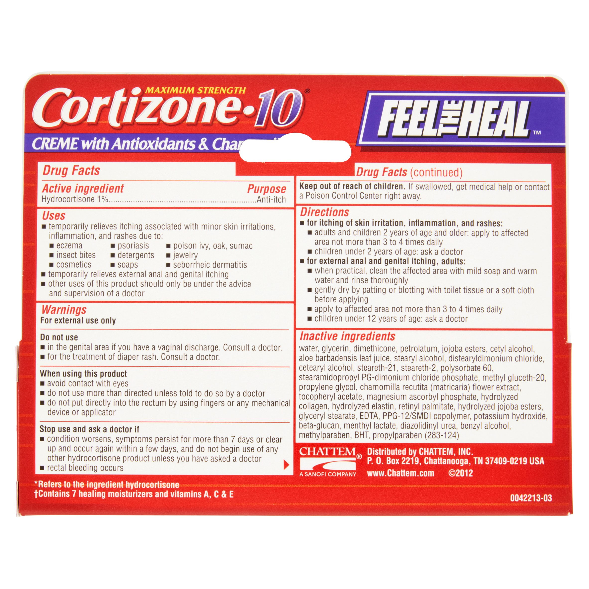Chattem Cortizone 10  Anti-Itch Cream, 1.25 oz
