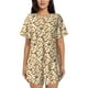 thumbnail image 1 of Balery Set With Peanut Conjunto de Pijama para Mujer con Estampado, Dos Piezas de Manga Corta y Shorts, Ropa de Dormir Suave con Cuello Redondo y Bolsillos-Medium, 1 of 6