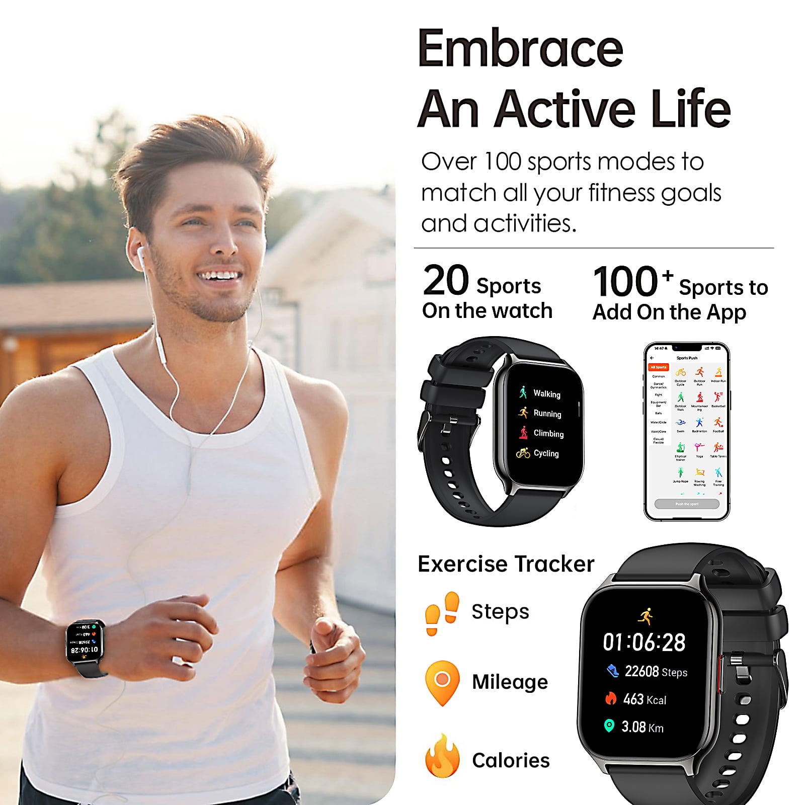 Smart Watch for Android and iPhone, TIGRADE Answer/Make Call Smartwatch for Men Women Waterproof, 23 Sport Modes, Fitness Activity Tracker, Heart Rate