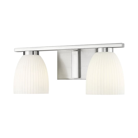 Z-Lite Naya 2 Light Vanity in Brushed Nickel color, Steel frame