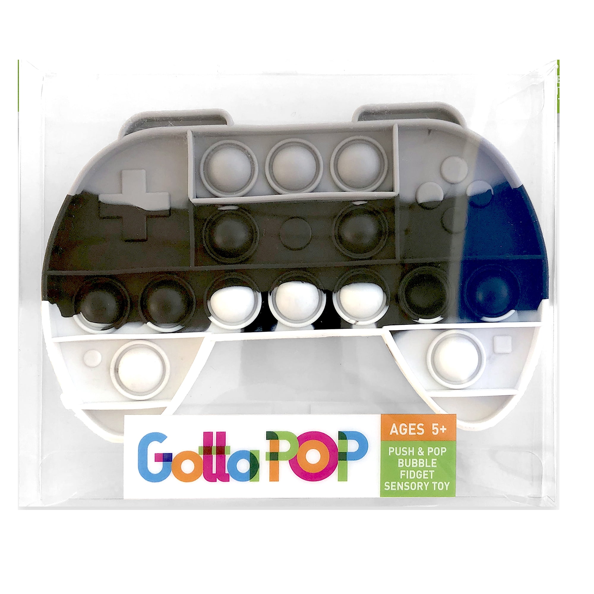 Gotta Pop Fidget Pop It Toy, 5.5" x 6.5" Gray and Black Controller