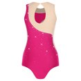 thumbnail image 5 of SiiRoh Women's Gymnastics Leotard One Piece Sleeveless Rhinestones Bodysuit for Ballet Dance Skating Hot Pink S, 5 of 6