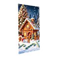 thumbnail image 2 of Fllostpr 35.4x70.9" Christmas House Door Cover, Front Door Backdrop Cloth for Indoor Outdoor Home Party Entryway Wall Window Decor, 2 of 6