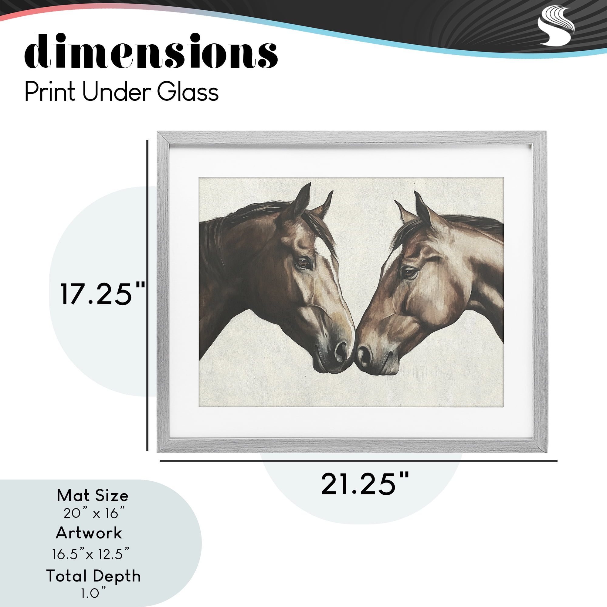 Stupell Industries Equine Companions Pair Gray Framed Print Under Glass, design by Svetlana Aleynikova