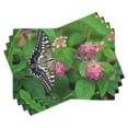thumbnail image 1 of Ambesonne Swallowtail Place Mats Set of 4, Eco Nature, Standard Size, Green Pink Black, 1 of 6