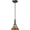 thumbnail image 4 of Quoizel TFAS1507VA Asheville Tiffany Glass Mini Pendant Lighting, 1-Light, 100 Watts, Valiant Bronze (12" H x 7" W), 4 of 4