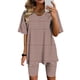thumbnail image 3 of Blusas para las Mujeres Casual Impreso Cuello en V Manga Corta Blusa Pantalones Cortos, Conjuntos de Ropa para las Mujeres, 3 of 4