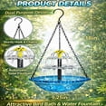 thumbnail image 2 of Solar Hanging Bird Bath Fountain – Decorative Outdoor Water Feature with Solar Powered Pump, Garden Patio Hanging Accent for Bird Friendly Daily Outdoor Use, 2 of 9