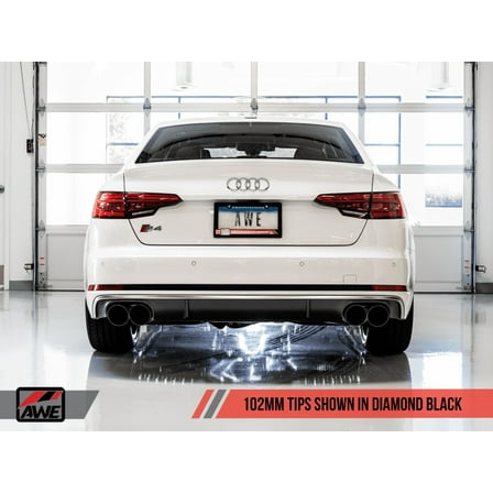 AWE Tuning Audi B9 S4 Touring Edition Exhaust - Non-Resonated with 102mm Diamond Black Tips