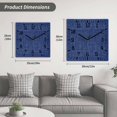 thumbnail image 5 of Navy Blue Wooden Wall Clock Silent Non Ticking, Farmhouse Burlap Solid Blue Color Modern Linen Texture Square Wall Clocks Battery Operated, Decor Clock for Home Office, Living Room, Kitchen, 10 Inch, 5 of 9