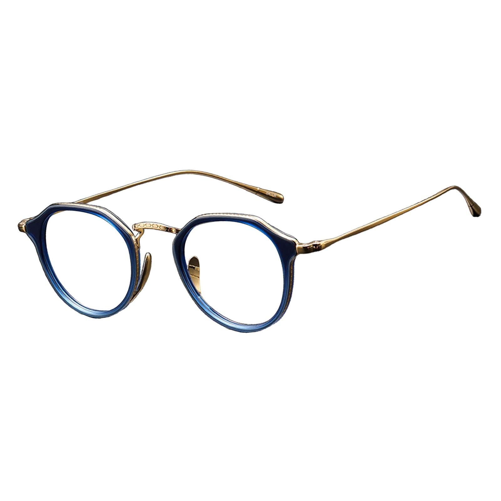 Bunblic Classical Retro Style Glasses Frames Lightweight Oversize Full Rim Eyeglasses Frames Eyewear Frames For Men Women Comfortable To Wear Blue And