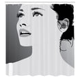 thumbnail image 3 of Ambesonne Retro Shower Curtain, Digital Girl, 69"Wx84"L, Black Grey, 3 of 5