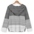 thumbnail image 3 of 2025 Cardigan pour Femmes Femmes Décontracté Patchwork Sans Manches Cardigans pour Femmes Léger Manches Longues Chandail à Capuche Cardigans Ouverts pour Femmes Grande Taille, 3 of 7