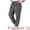 Grey, variant on Women's Plus Straight Leg Elastic Loose Pockets Trousers Black 1X