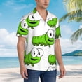 thumbnail image 5 of Cute Cartoon Green Caterpillars Hawaiian Shirts For Men, Summer Short-Sleeve Relaxed-Fit Button-Down Shirts Medium, 5 of 9