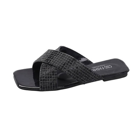 

adviicd Sandalias Para Hombres Ankle Strap and Metal Buckle Flat Sandals for Women Trendy