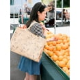 thumbnail image 3 of KAF Home Jute Grocery Tote Bag, Reusable Beach Bag with Interior Pocket and Handles, Birds, 12.5 x 17 x 7 in, 3 of 4