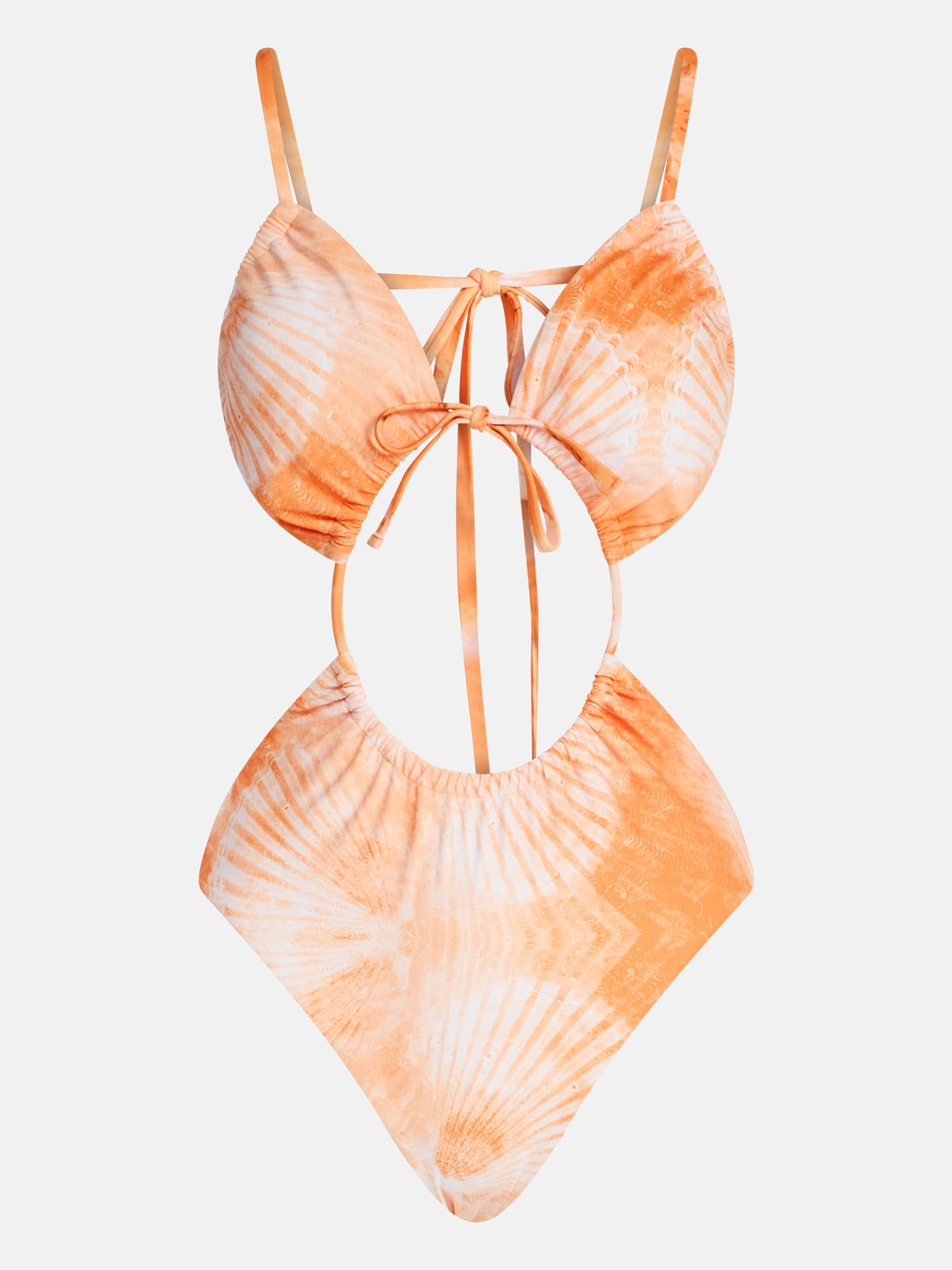 Hot Girl Summer by Megan Thee Stallion Women's and Women's Plus Sunset Shell Cutout One-Piece Swimsuit, Sizes XS-3X