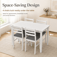 thumbnail image 4 of Aukfa 5-Piece Farmhouse Dining Table Set with 4 Chairs,Space-Saving Apartment/Breakfast Nook Furniture, White, 4 of 8