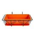 thumbnail image 3 of Flower Planter Railing Balcony Hanging Pot Planters Plant Box Rail Window Fence Outdoor Holder Metal Basket Over Pots, 3 of 7