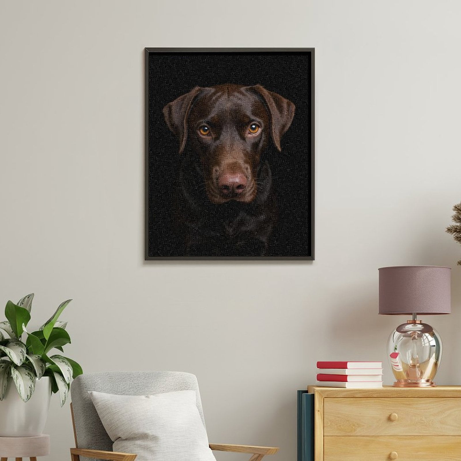 Paint by Numbers Kit for Adults, Chocolate Labrador Gaze Portrait Paint by Numbers, Easy Paint by Numbers Kit for Adults Beginner, DIY Adult Paint by Number Kits on Canvas, Home Decor