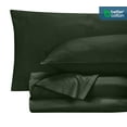 thumbnail image 3 of ROYALE LINENS 400 Thread Count 100% American Grown Cotton 4 Piece Sateen Queen Sheet Set - 1 Fitted Sheet, 1 Flat Sheet, 2 Pillow case - Green Queen Bedsheet - Cotton Sheets - (Queen, Hunter Green), 3 of 10