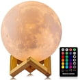 thumbnail image 5 of 3D Moon Lamp 16 Colors LED Night Light with Stand & Remote/Touch Control, Timer, Birthday Gift for Kids, Room Decor, 5 of 5
