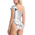 thumbnail image 2 of Gibobby Ropa Interior Sexy Body de Wetlook para mujer, leotardo de Ballet , mono de cuerpo de baile, ropa de baile de fiesta, discoteca (Plateado, S), 2 of 5