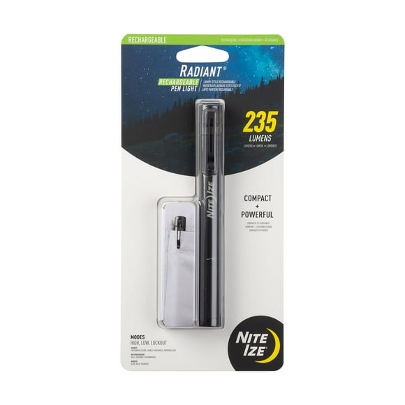 Nite Ize Radiant Rechargeable Pen Light - Rechargeable Pen Flashlight - Mini Flashlight for Job Sites or Emergency Kits - Small Pen Flashlight - Waterproof and Impact-Tested - USB Rechargeable