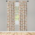 thumbnail image 4 of Ambesonne Floral Vintage Window Curtains, Aster Flowers Scene, Each 28" W x 84" L, Pale Eggshell Multicolor, 4 of 4