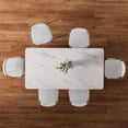 thumbnail image 3 of Morden Fort Modern Dining Table Set for 6, White Faux Marble Top Dining Table with 6 White Chairs for Kitchen, Dining Room, Restaurant, Conference Room, 3 of 7