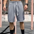 thumbnail image 2 of Zhuashum Men'S Shorts Knee Length Solid Color Sports Boxing Straight Leg Training Pants Grey Light Weight Casual Trousers Sweatpants Slacks L, 2 of 8