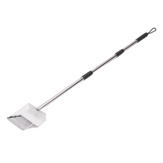 Pala de Para Gatos de Metal, Esfuerzo de Servicio Pesado Ahorrando Metal de Metal Camada Con Manija Larga 3 Secciones Ajustables Fáciles de Lavar Para Gallinero