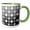 Green/White, variant on 3drose, Black, Gray and White Big Dots - Whimsical Fun Art, 15oz Two-tone Black Mug