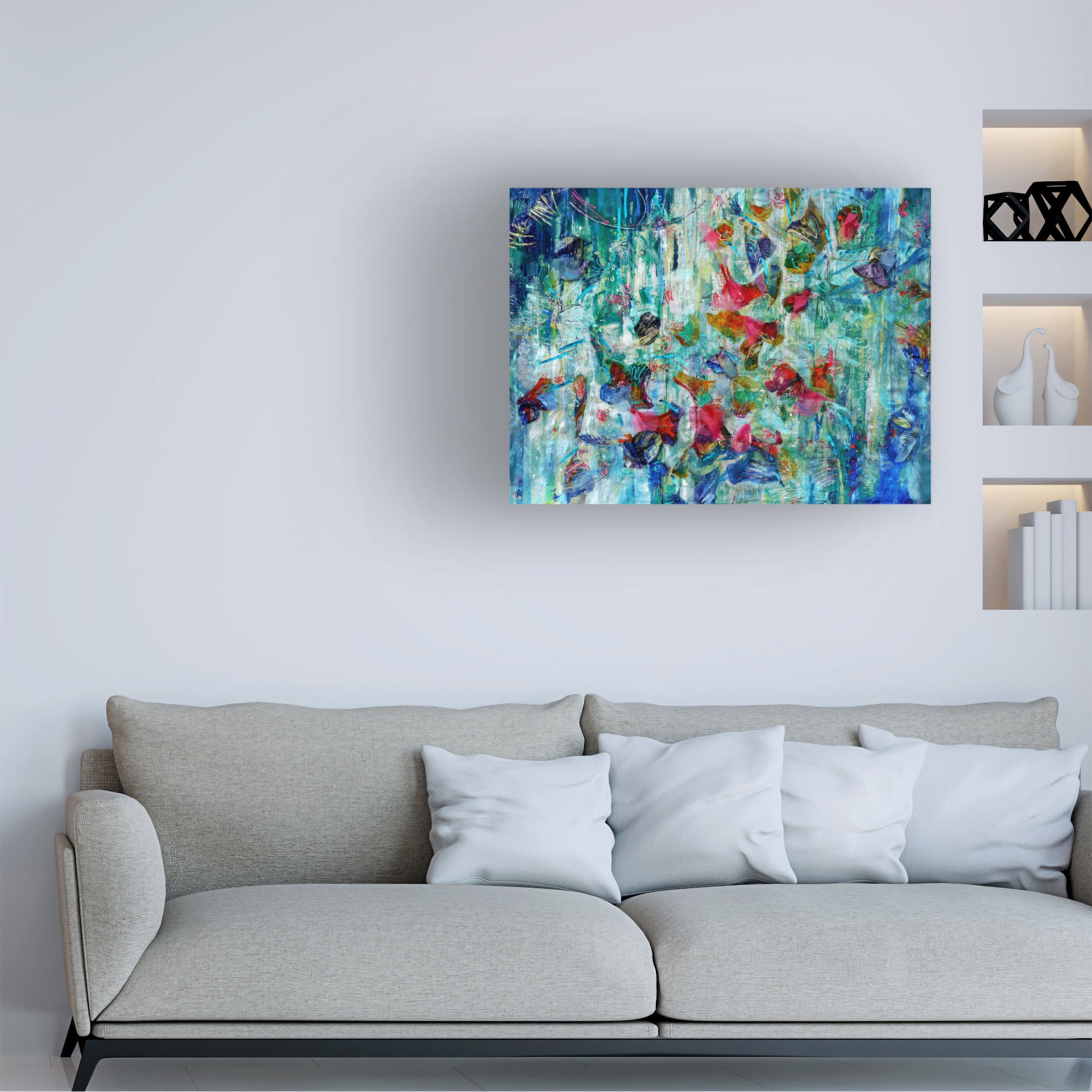 Canvas Wall Art - Dorothy Fagan ' Bloomshimmersparkleiv Bgrsji' Wall Art for Living Room, Bedroom, or Office Décor by Trademark Fine Art - 19 x 14 Inches