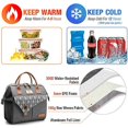 thumbnail image 2 of Insulated Lunch Bag for Women - Waterproof Reusable Cooler Bag for Outdoor Work - Gray, 2 of 5